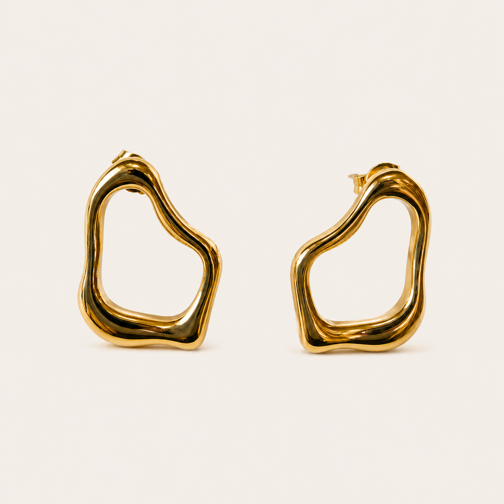 Aretes Orgánicos Dorados