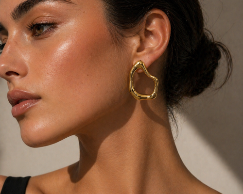 Aretes Orgánicos Dorados